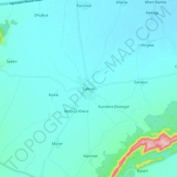 Sakrai topographic map, elevation, terrain
