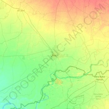 Narowal topographic map, elevation, terrain