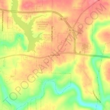 East Point topographic map, elevation, terrain