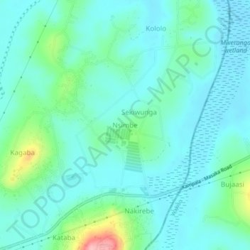 Nsimbe topographic map, elevation, terrain