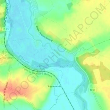 Boissereau topographic map, elevation, terrain