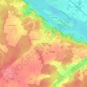 Le Champ Logeais topographic map, elevation, terrain