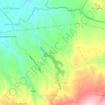 Erfi topographic map, elevation, terrain