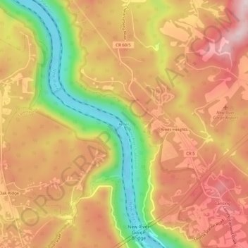 Ames topographic map, elevation, terrain
