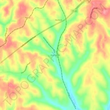 East Cadiz topographic map, elevation, terrain
