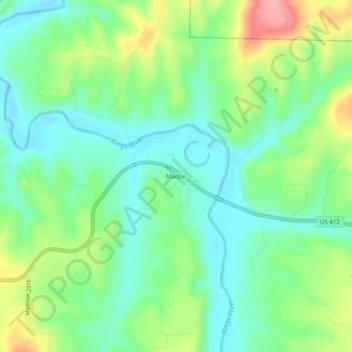 Marble topographic map, elevation, terrain
