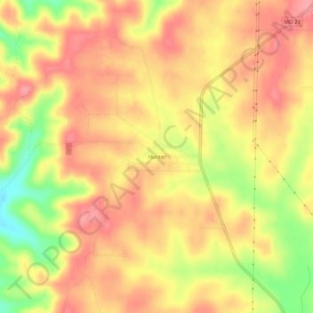 Hunter topographic map, elevation, terrain