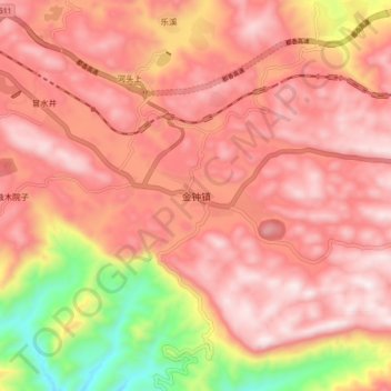 Jinzhong topographic map, elevation, terrain