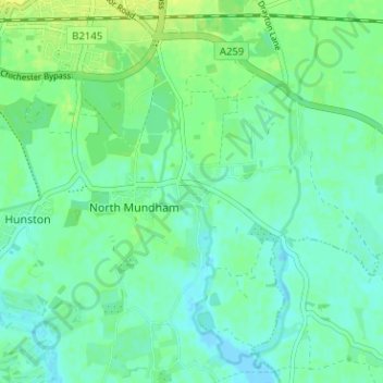 Runcton topographic map, elevation, terrain