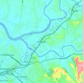Ambivali topographic map, elevation, terrain