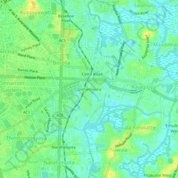 Gothamipura topographic map, elevation, terrain