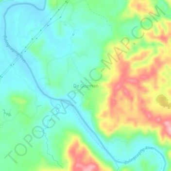 De Guzman topographic map, elevation, terrain