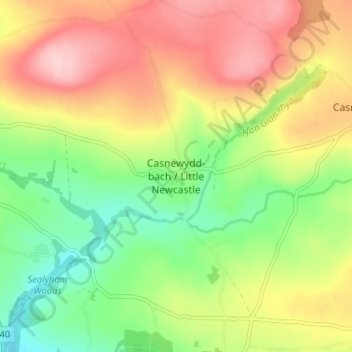 Little Newcastle topographic map, elevation, terrain