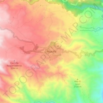 Murillo topographic map, elevation, terrain