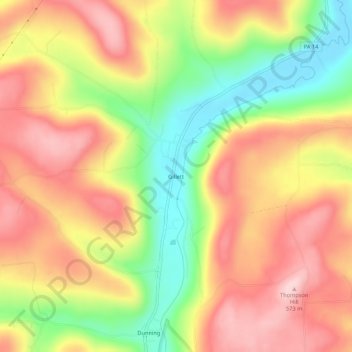 Gillett topographic map, elevation, terrain