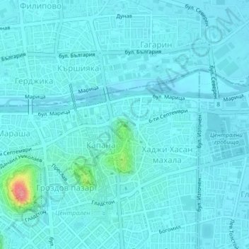 D-r Stoyan Chomakov topographic map, elevation, terrain