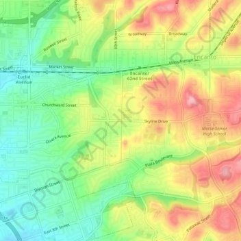 South Encanto topographic map, elevation, terrain