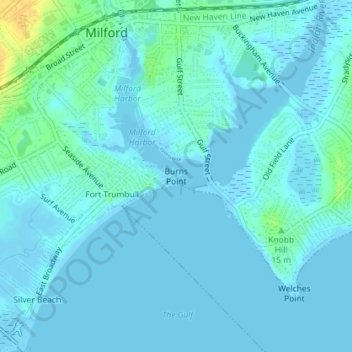 Burns Point topographic map, elevation, terrain