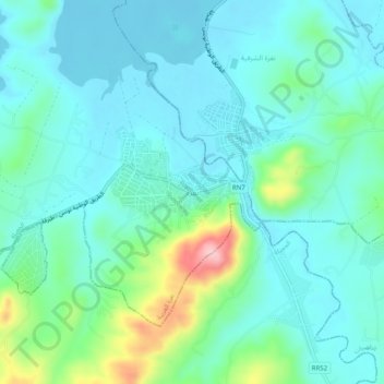 Nefza topographic map, elevation, terrain