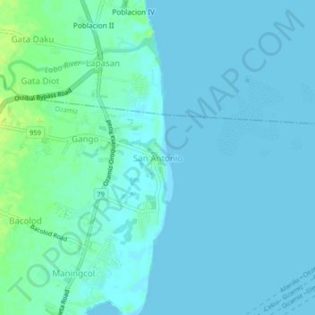 San Antonio topographic map, elevation, terrain