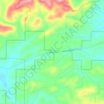 Liberty Hill topographic map, elevation, terrain