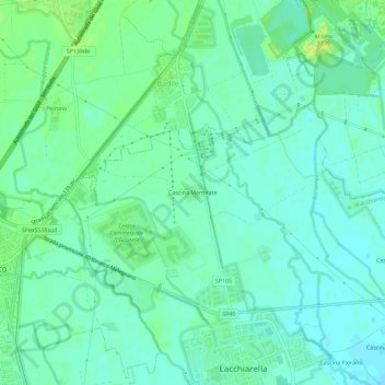 Cascina Mentirate topographic map, elevation, terrain