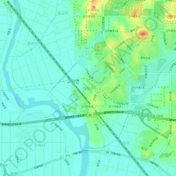 Haechang-ri topographic map, elevation, terrain