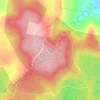 Brown Mountain topographic map, elevation, terrain