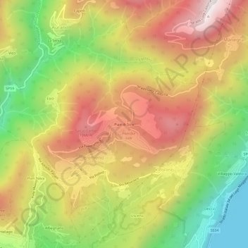 Pian di Sole topographic map, elevation, terrain