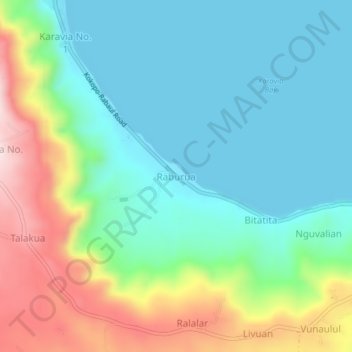 Raburua topographic map, elevation, terrain