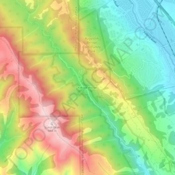 Kilkare Woods topographic map, elevation, terrain