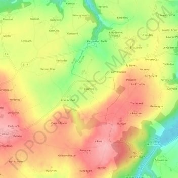 Kermao topographic map, elevation, terrain