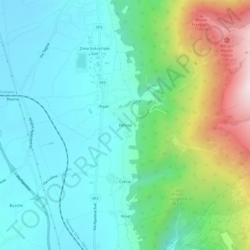 Petroia topographic map, elevation, terrain