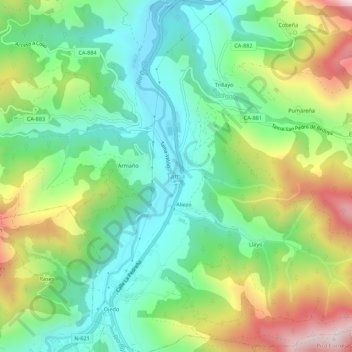 Tama topographic map, elevation, terrain