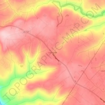 Lone Oak topographic map, elevation, terrain