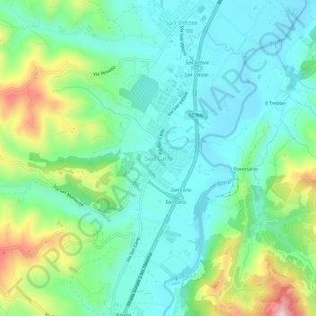 San Carlo topographic map, elevation, terrain