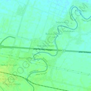 Babakanlosari topographic map, elevation, terrain
