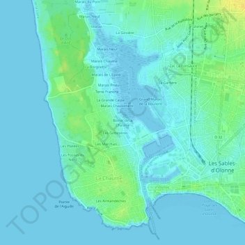 Bossis de la Chaume topographic map, elevation, terrain