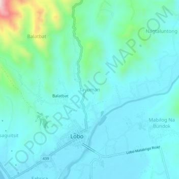 Tayuman topographic map, elevation, terrain