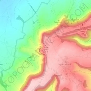 Coaley Peak topographic map, elevation, terrain
