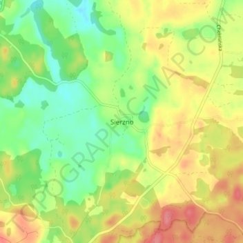 Sierzno topographic map, elevation, terrain