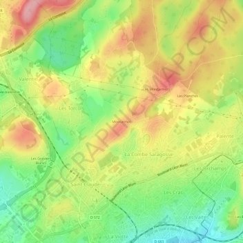Montarmot topographic map, elevation, terrain
