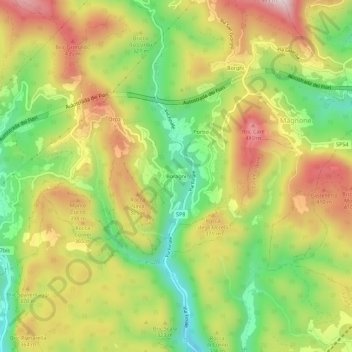 Boragni topographic map, elevation, terrain