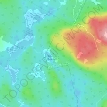 Blueberry Mountain topographic map, elevation, terrain