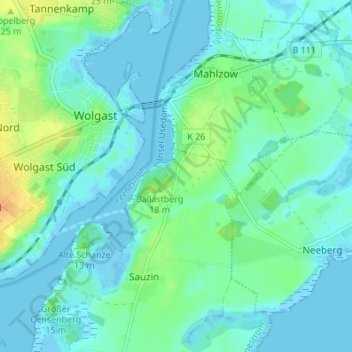 Holzhäuser topographic map, elevation, terrain