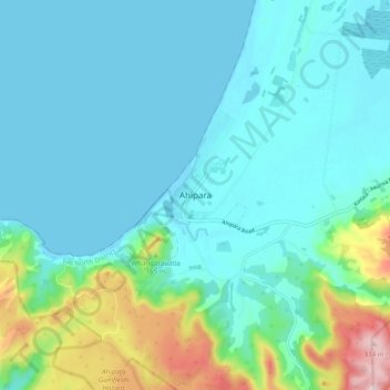 Ahipara topographic map, elevation, terrain