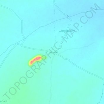 Konidena topographic map, elevation, terrain