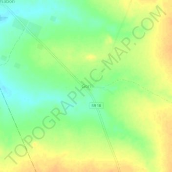 Gori topographic map, elevation, terrain