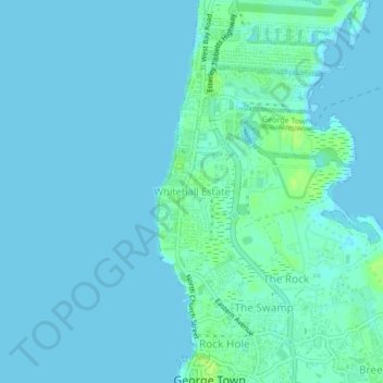 Whitehall Estate topographic map, elevation, terrain