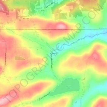 Brackney topographic map, elevation, terrain
